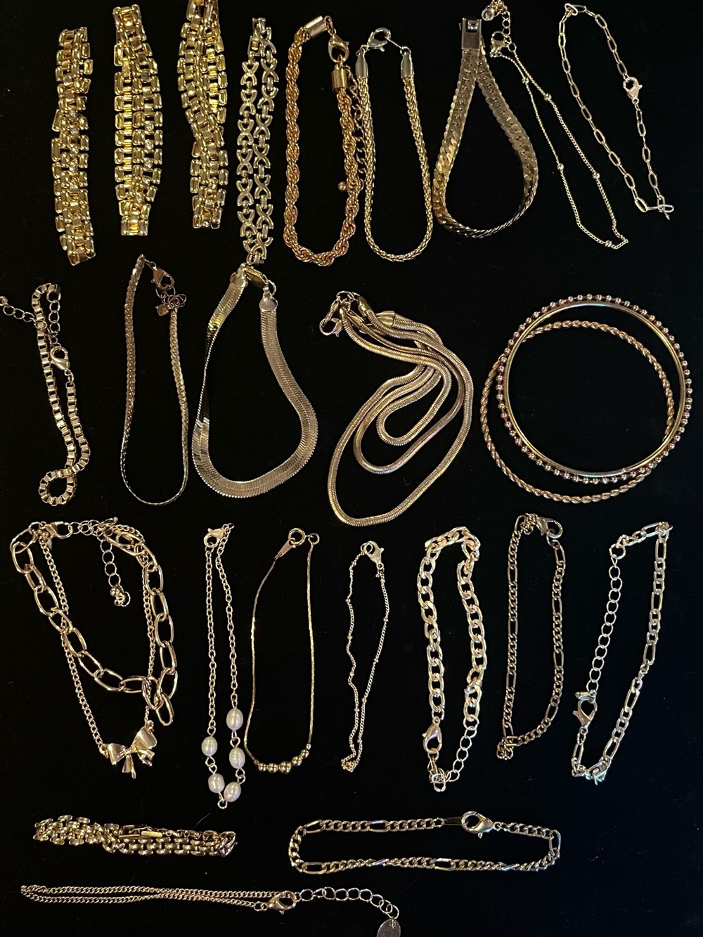 Gold Mixed Bracelet & Necklace Set - Elegant Layering Pieces